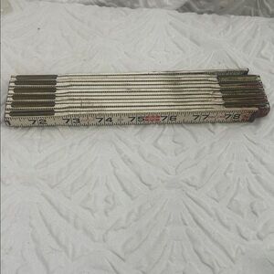 Vintage Wooden Folding Ruler – Lufkin Red End – Rustic Decor